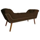 Recamier Calçadeira Estofado Sienna Casal 140 Cm Suede Marrom - DL DECOR