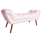 Recamier Calçadeira Estofado Sienna Queen 160 Cm Suede Rosa Bebe - LM DECOR