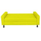 Recamier Calçadeira Sofá Bianca 1,00 cm Solteiro Baú Quarto Sala Suede Amarelo -Damaffê Móveis