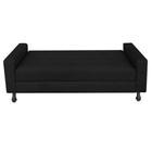 Recamier Calçadeira Sofá Bianca 1,40 cm Casal Baú Quarto Sala Suede Preto -Damaffê Móveis - DAMAFFE MÓVEIS