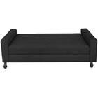 Recamier Calçadeira Sofá Cristal 1,40 cm Casal Baú Quarto Sala Suede Preto -Damaffê Móveis