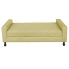 Recamier Calçadeira Sofá Dama 1,60 cm Queen Size Baú Quarto Sala Suede Bege -Damaffê Móveis