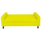 Recamier Calçadeira Sofá Dona 1,60 cm Queen Size Baú Quarto Sala Suede Amarelo -Damaffê Móveis