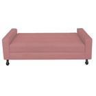 Recamier Calçadeira Sofá Dona 90 cm Solteiro Baú Quarto Sala Suede Rose -Damaffê Móveis