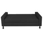 Recamier Calçadeira Sofá Geovana  1,40 cm Casal Baú Quarto Sala Suede Preto -Damaffê  Móveis