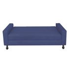 Recamier Calçadeira Sofá Turim 1,00 cm Solteiro Baú Quarto Sala Suede Azul Marinho -Damaffê Móveis - DAMAFFE MÓVEIS