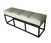 Recamier Casal Bege Base De Metal Preto Square Módena - RBL