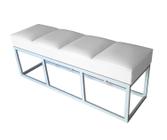 Recamier Casal Branco Base De Metal Cinza Square Módena - RBL