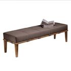 Recamier Decorativo 140cm Martínez Linho Pés Madeira Marrom/Natural G62 - Gran Belo