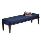 Recamier Decorativo 140cm Martínez Veludo Pés Madeira Azul/Imbúia G62 - Gran Belo