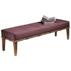 Recamier Decorativo 140cm Martínez Veludo Pés Madeira Rosa/Mel G62 - Gran Belo