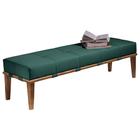 Recamier Decorativo 140cm Martínez Veludo Pés Madeira Verde/Mel G62 - Gran Belo