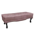 Recamier Decorativo 160cm Loewe Veludo Pés de Madeira Lilás G63 - Gran Belo