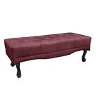 Recamier Decorativo 160cm Loewe Veludo Pés de Madeira Vinho G63 - Gran Belo