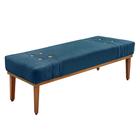 Recamier Decorativo 195cm Kors Veludo Pés de Madeira Azul Marinho G63 - Gran Belo