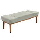 Recamier Decorativo 90cm Kors Veludo Pés de Madeira Prata G63 - Gran Belo