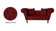 Recamier Decorativo Divã Dubai Suede Marsala Pés Madeira Ms Decor