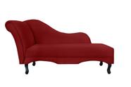 Recamier Decorativo Divã Olivia Couro Vermelho Pés Madeira Ms Decor - Mansão Decor