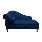 Recamier Decorativo Larissa 160 cm Direito De Quem Senta Suede Azul Marinho - DL DECOR - Doce Lar Decorações