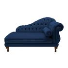 Recamier Decorativo Larissa 160 cm Esquerdo De Quem Senta Suede Azul Marinho - DL DECOR - Doce Lar Decorações