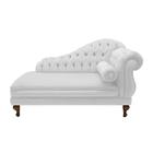 Recamier Decorativo Larissa 160 cm Esquerdo De Quem Senta Suede Branco - DL DECOR - Doce Lar Decorações