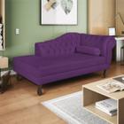 Recamier Diana 140cm Lado Esquerdo Suede Roxo - Doce Sonho Móveis