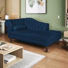 Recamier Diana 185cm Lado Direito Suede Azul Marinho - Doce Sonho Móveis