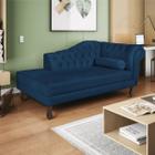 Recamier Diana 185cm Lado Esquerdo Suede Azul Marinho - ADJ Decor