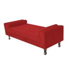 Recamier Divã Félix Baú 140 cm Estofado Luiz XV Sofá Sintético Vermelho Para Sala de Estar Consultório Quarto Recepção Escritório - AM Decor