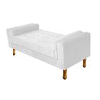 Recamier Divã Felix Baú 140 cm Estofado Luiz XV Sofá Suede Branco Para Sala de Estar Consultório Quarto Recepção Escritório - AM Decor - Amarena Móveis