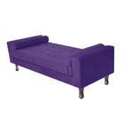 Recamier Divã Felix Baú 160 cm Estofado Luiz XV Sofá 2 Lugares Sintético Roxo Para Sala de Estar Consultório Quarto Recepção Escritório - AM Decor