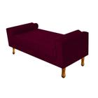 Recamier Divã Felix Baú 160 cm Estofado Luiz XV Sofá Suede Bordô Para Sala de Estar Consultório Quarto Recepção Escritório - AM Decor