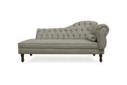 Recamier Divã Juliana 185cm com Strass - Esquerda Suede - Ecotec Decor