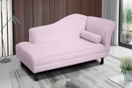 Recamier divã larissa liso 160cm lado direito suede rosa bebê