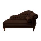 Recamier Divã Namoradeira Larissa 185cm Esquerdo de Quem Senta Suede Marrom - INCASA DECOR - Doce Lar Decorações