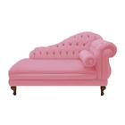 Recamier Divã Namoradeira Larissa 185cm Esquerdo de Quem Senta Suede Rosa Barbie - DL DECOR - Doce Lar Decorações