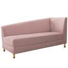 Recamier Divã Valéria 160cm Lado Esquerdo Suede Rosê - Amarena Móveis - Am Decor