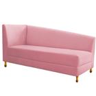 Recamier Divã Valéria 185cm Lado Direito Suede Rosa Bebê - Amarena Móveis - Am Decor