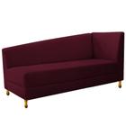 Recamier Divã Valéria 185cm Lado Esquerdo Suede Bordô - Amarena Móveis - Am Decor