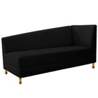 Recamier Divã Valéria 185cm Lado Esquerdo Suede Preto - Amarena Móveis - Am Decor