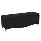 Recamier Divã Yasmim Baú 160 cm Estofado 2 Lugares Queen Size Para Sala de Estar Quarto Suede Preto - Amarena - Am Decor