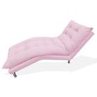 Recamier Espreguiçadeira Decorativa Estofada Diva Corano Rosa Bebe - DL Decor - Doce Lar Decorações