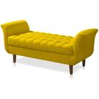 Recamier Estofado 150 cm Para Sala de Estar Grécia Suede Amarelo - DL DECOR - Doce Lar Decorações