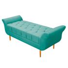 Recamier Estofado Ari 140 cm Casal Suede Azul Tiffany - ADJ Decor