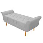 Recamier Estofado Ari 140 cm Casal Suede Branco - ADJ Decor