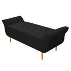 Recamier Estofado Ari 160 cm Queen Size Suede Preto - ADJ Decor