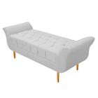 Recamier Estofado Ari 195 cm King Size Corano Branco - ADJ Decor