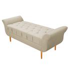 Recamier Estofado Ari 195 cm King Size Sintético Bege - ADJ Decor