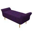 Recamier Estofado Ari 195 cm King Size Suede Roxo - Doce Sonho Móveis