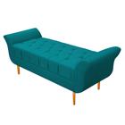 Recamier Estofado Ari 90 cm Solteiro Suede Azul Turquesa - ADJ Decor